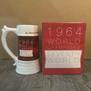 NIB St. Louis Cardinals Beer Stein ceramic 1964 World Series Champions Budweiser